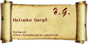 Haluska Gergő névjegykártya